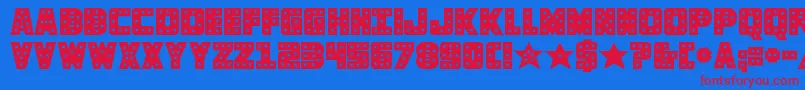 knievelsolid Font – Red Fonts on Blue Background