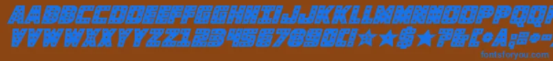 knievelsolidital Font – Blue Fonts on Brown Background