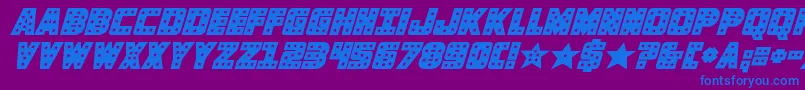 knievelsolidital Font – Blue Fonts on Purple Background