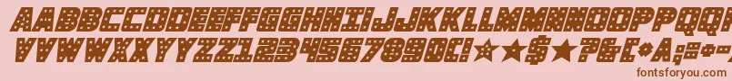 knievelsolidital Font – Brown Fonts on Pink Background