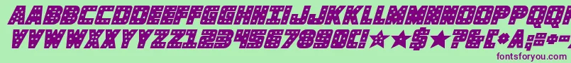 knievelsolidital Font – Purple Fonts on Green Background