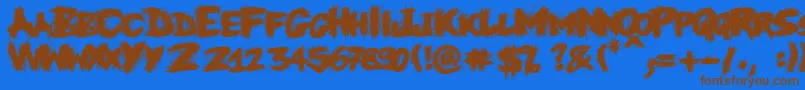 Knife Font – Brown Fonts on Blue Background