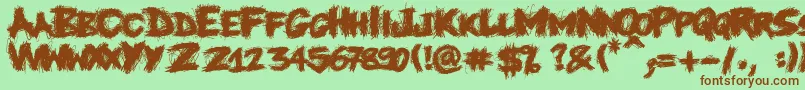 Knife Font – Brown Fonts on Green Background