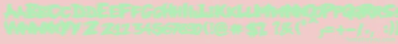 Knife Font – Green Fonts on Pink Background