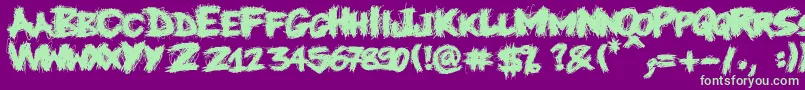 Knife Font – Green Fonts on Purple Background