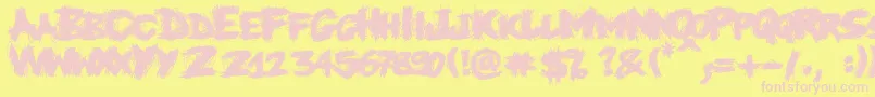 Knife Font – Pink Fonts on Yellow Background