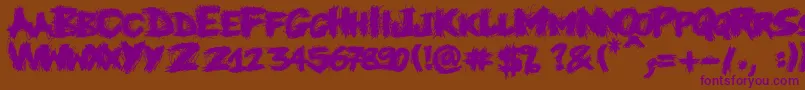 Knife Font – Purple Fonts on Brown Background