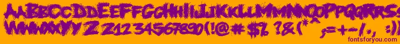 Knife Font – Purple Fonts on Orange Background