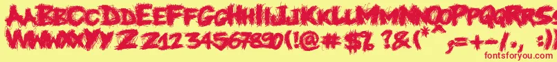 Knife Font – Red Fonts on Yellow Background