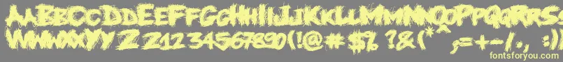 Knife Font – Yellow Fonts on Gray Background