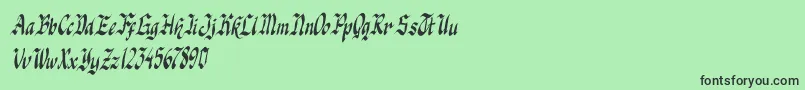 Шрифт knight jacker italic – чёрные шрифты на зелёном фоне