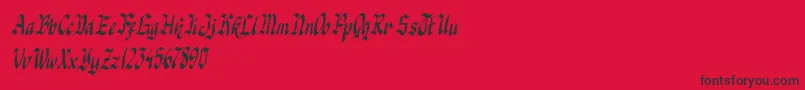 Fonte knight jacker italic – fontes pretas em um fundo vermelho