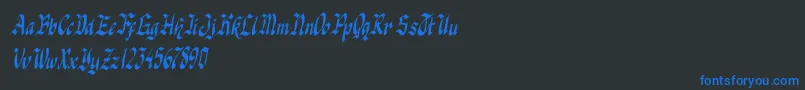 knight jacker italic Font – Blue Fonts on Black Background