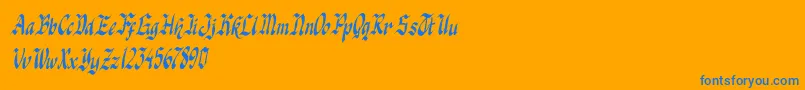 fuente knight jacker italic – Fuentes Azules Sobre Fondo Naranja