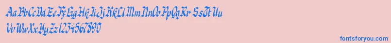 knight jacker italic Font – Blue Fonts on Pink Background