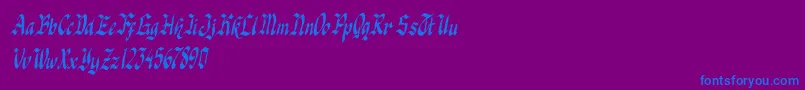 Police knight jacker italic – polices bleues sur fond violet