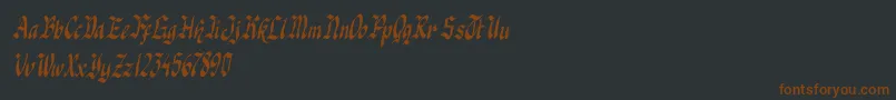 knight jacker italic-Schriftart – Braune Schriften auf schwarzem Hintergrund