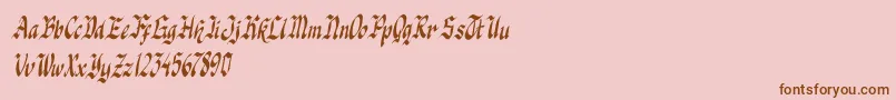 Fonte knight jacker italic – fontes marrons em um fundo rosa