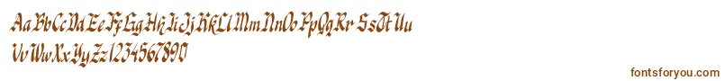 knight jacker italic-Schriftart – Braune Schriften auf weißem Hintergrund