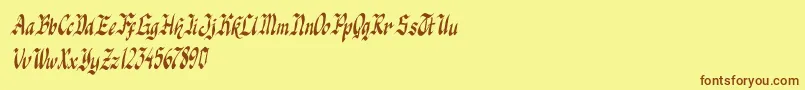 Шрифт knight jacker italic – коричневые шрифты на жёлтом фоне