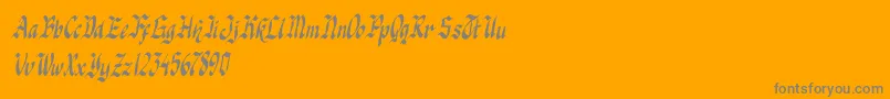 フォントknight jacker italic – オレンジの背景に灰色の文字