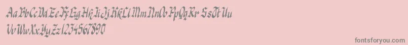 フォントknight jacker italic – ピンクの背景に灰色の文字