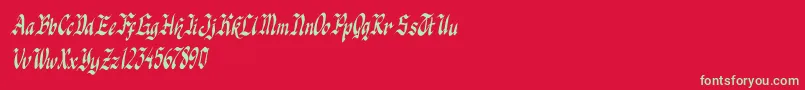 knight jacker italic Font – Green Fonts on Red Background