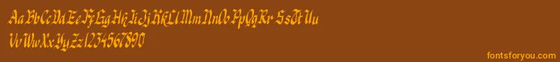 knight jacker italic Font – Orange Fonts on Brown Background