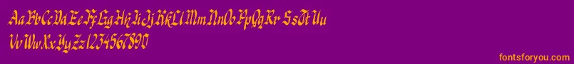 knight jacker italic Font – Orange Fonts on Purple Background