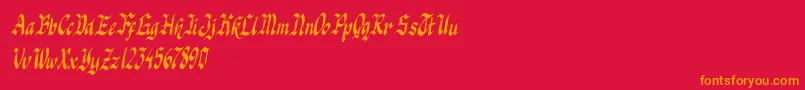 knight jacker italic Font – Orange Fonts on Red Background