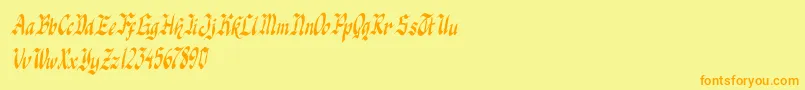 Fonte knight jacker italic – fontes laranjas em um fundo amarelo