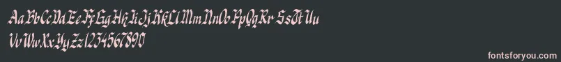 knight jacker italic-Schriftart – Rosa Schriften auf schwarzem Hintergrund