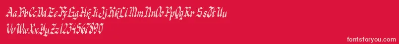 Police knight jacker italic – polices roses sur fond rouge