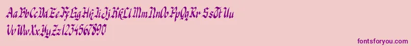 Police knight jacker italic – polices violettes sur fond rose