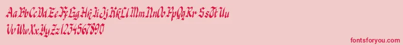 knight jacker italic Font – Red Fonts on Pink Background