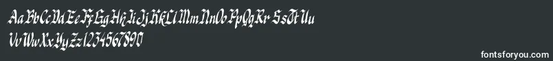 Fonte knight jacker italic – fontes brancas em um fundo preto