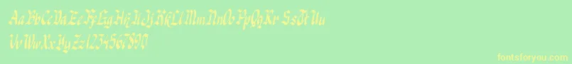 knight jacker italic Font – Yellow Fonts on Green Background