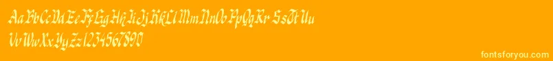 knight jacker italic-fontti – keltaiset fontit oranssilla taustalla