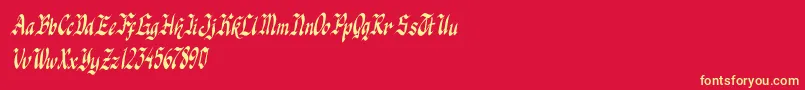 Шрифт knight jacker italic – жёлтые шрифты на красном фоне