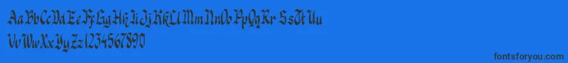 Knight Jacker-Schriftart – Schwarze Schriften auf blauem Hintergrund