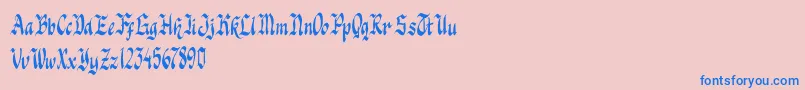 Knight Jacker-Schriftart – Blaue Schriften auf rosa Hintergrund