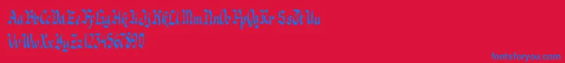 Knight Jacker Font – Blue Fonts on Red Background