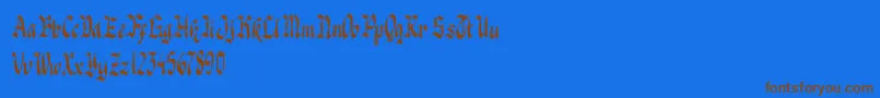 Knight Jacker Font – Brown Fonts on Blue Background