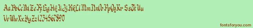 Knight Jacker-Schriftart – Braune Schriften auf grünem Hintergrund