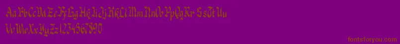 Knight Jacker-Schriftart – Braune Schriften auf violettem Hintergrund