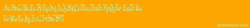 Knight Jacker-Schriftart – Grüne Schriften auf orangefarbenem Hintergrund