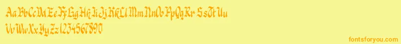 Knight Jacker-Schriftart – Orangefarbene Schriften auf gelbem Hintergrund