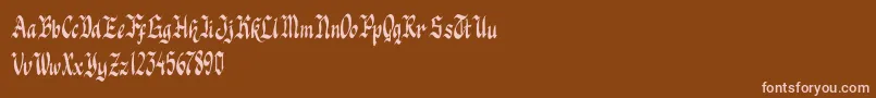 Knight Jacker-Schriftart – Rosa Schriften auf braunem Hintergrund