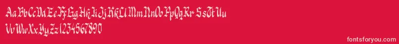 Knight Jacker Font – Pink Fonts on Red Background