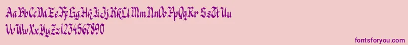 Knight Jacker-Schriftart – Violette Schriften auf rosa Hintergrund